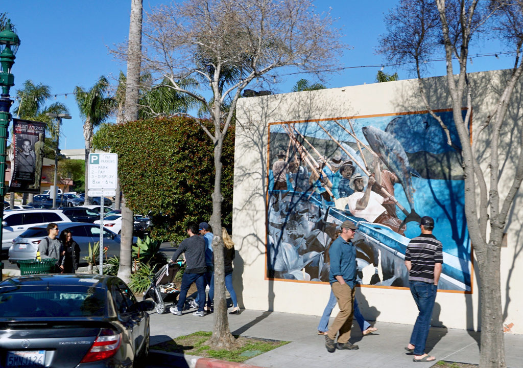 tuna fishing mural, Little Italy, San Diego, California