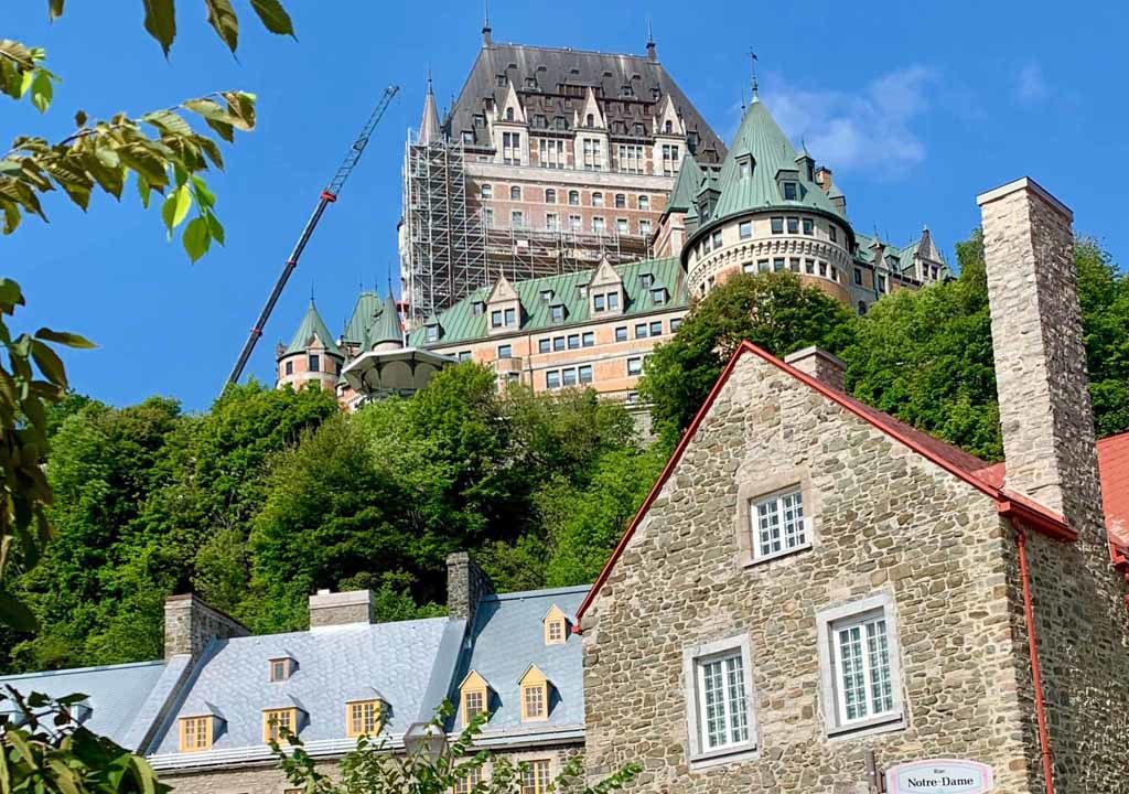 The Chateau Frontenac towers above Quebec City's Lower Town