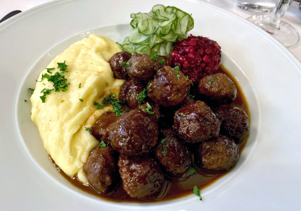 meatballs at Prinsen, Stockholm, Sweden