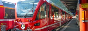 Bernina Express at Tirano, Italy, station