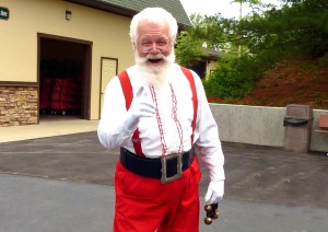 Santa at Holiday World in Santa Claus, Indiana