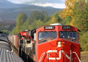Canadian National Railway freight trains