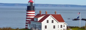 West Quoddy Head Lighthouse, easternmost point in the USA, Lubec, Maine