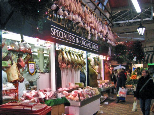 Covered Market meats, Oxford, England