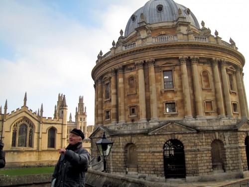 University of Oxford guide John Edmund at Radcliffe Camera, Oxford, England