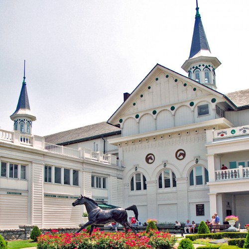 The Twin Towers of Churchill Downs, Louisville, Kentucky, are recognized worldwide as symbols of horseracing.