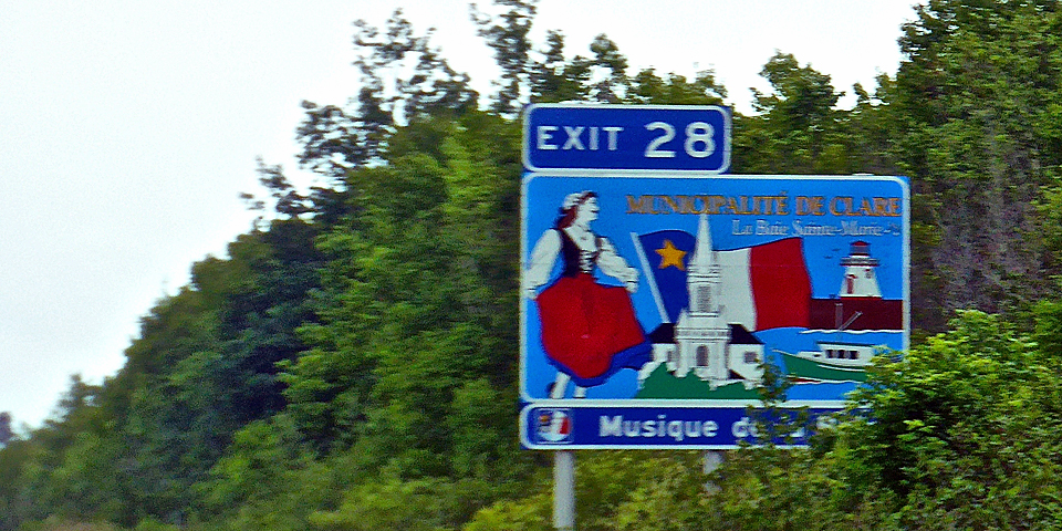 Clare Municipality sign, Nova Scotia Notable Trav pic