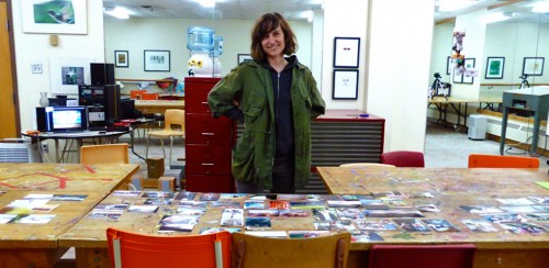 Valérie Nadon, artist in residence, Rendez-vous de la Baie Visitor Center, Nova Scotia
