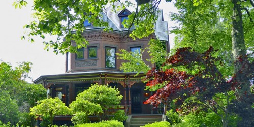 Queen Anne Revival-style brick house built for Charles Richards, who manufactured Minard’s Liniment