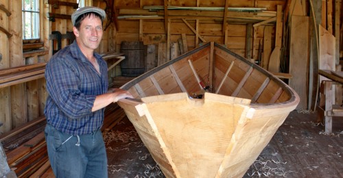 Shelburne dory at Le Village historique acadien de la Nouvelle Ecosse (Historical Acadian Village of Nova Scotia, Nova Scotia