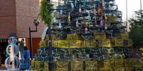 lobster pot holiday tree, Gloucester, Massachusetts