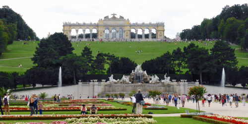 gardens, fountain, and gloriette at Schonbrunn Palace, Vienna