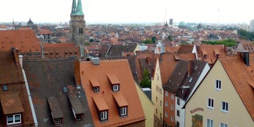 view of Old Town from castle, Nuremberg