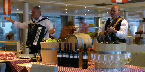 Bavarian musicians, Taste of Austria dinner, Viking Njord