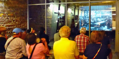 viewing film of Nazi War Trials, Documentation Centre Nazi Party Rally Grounds, Nuremberg