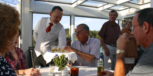 Linie Aquavit was served onboard the Viking Njord at a special reception for past passengers.