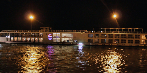 The Viking Hlin passed by as we waited to enter a lock of the Rhine-Main-Danube