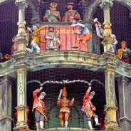 The glockenspiel at Marienplatz,  Munich, Germany