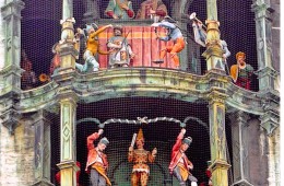 The glockenspiel at Marienplatz,  Munich, Germany