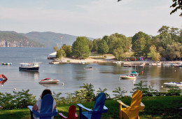 Lake and mountains: The Basin Harbor Club