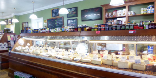 La Rumeur Affamée (the famished rumor), a destination épicerie, a specialty grocery store, with freshly-baked breads, pies, tarts, patés and specialty items, in Sutton, Eastern Townships, Quebec, Canada