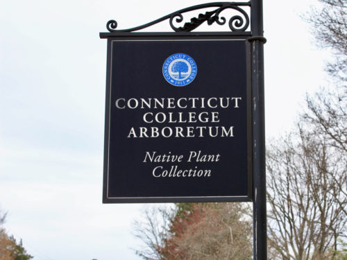 Connecticut College Arboretun sign, New London, Connecticut