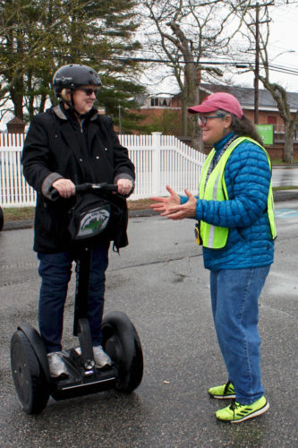 preparing for a Wheeling City Segway Tour, New London, Connecticut