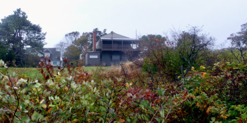 Winslow Homer studio from cliff walk, Scarborough, Maine