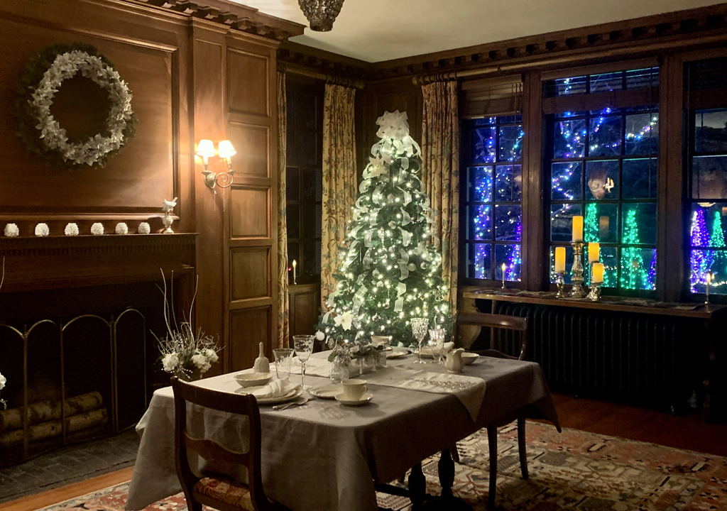 Dining room, Winterlights at the Eleanor Cabot Bradley Estate